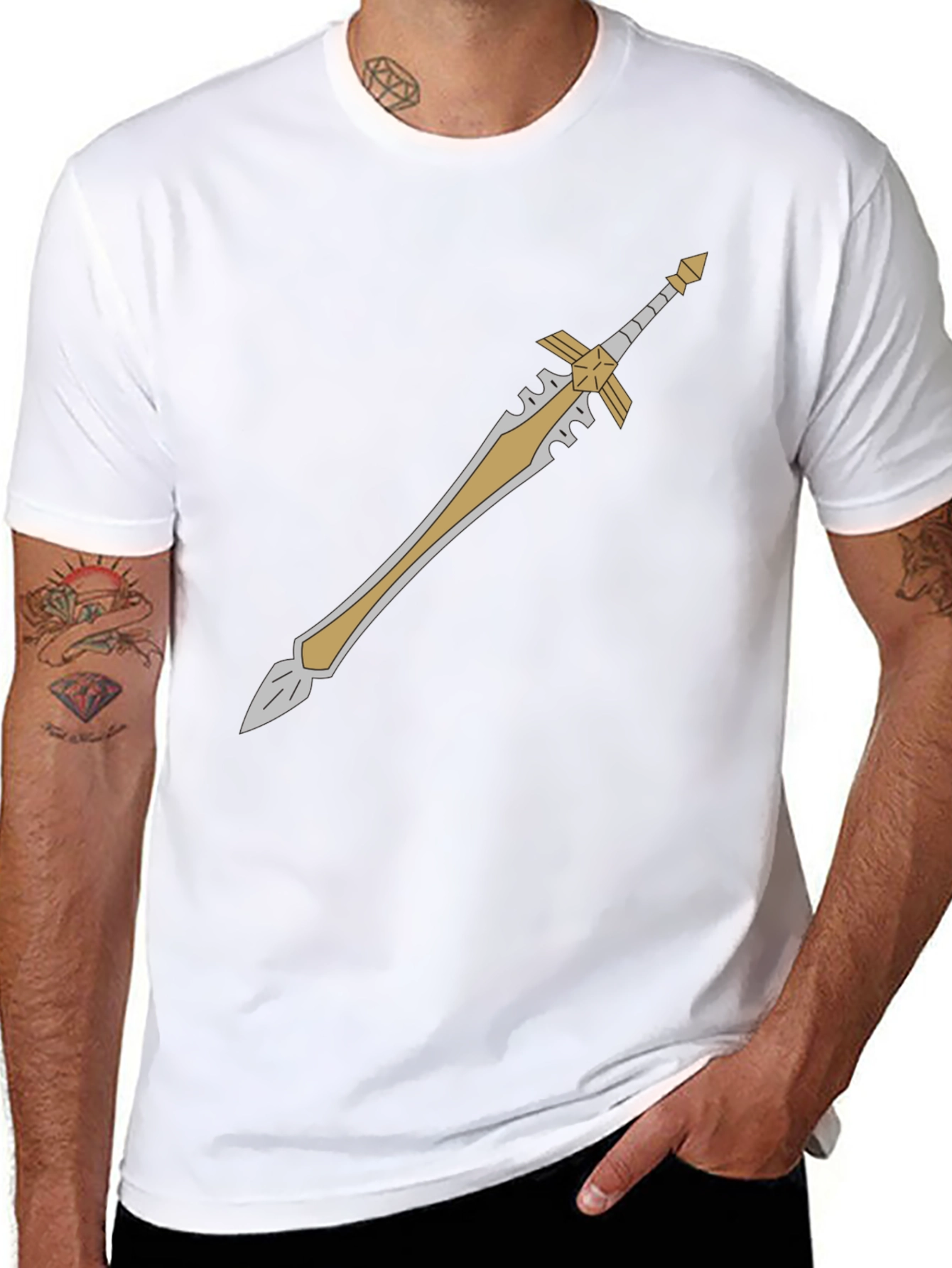 Sword Graphic Tee - Black Cotton Blend