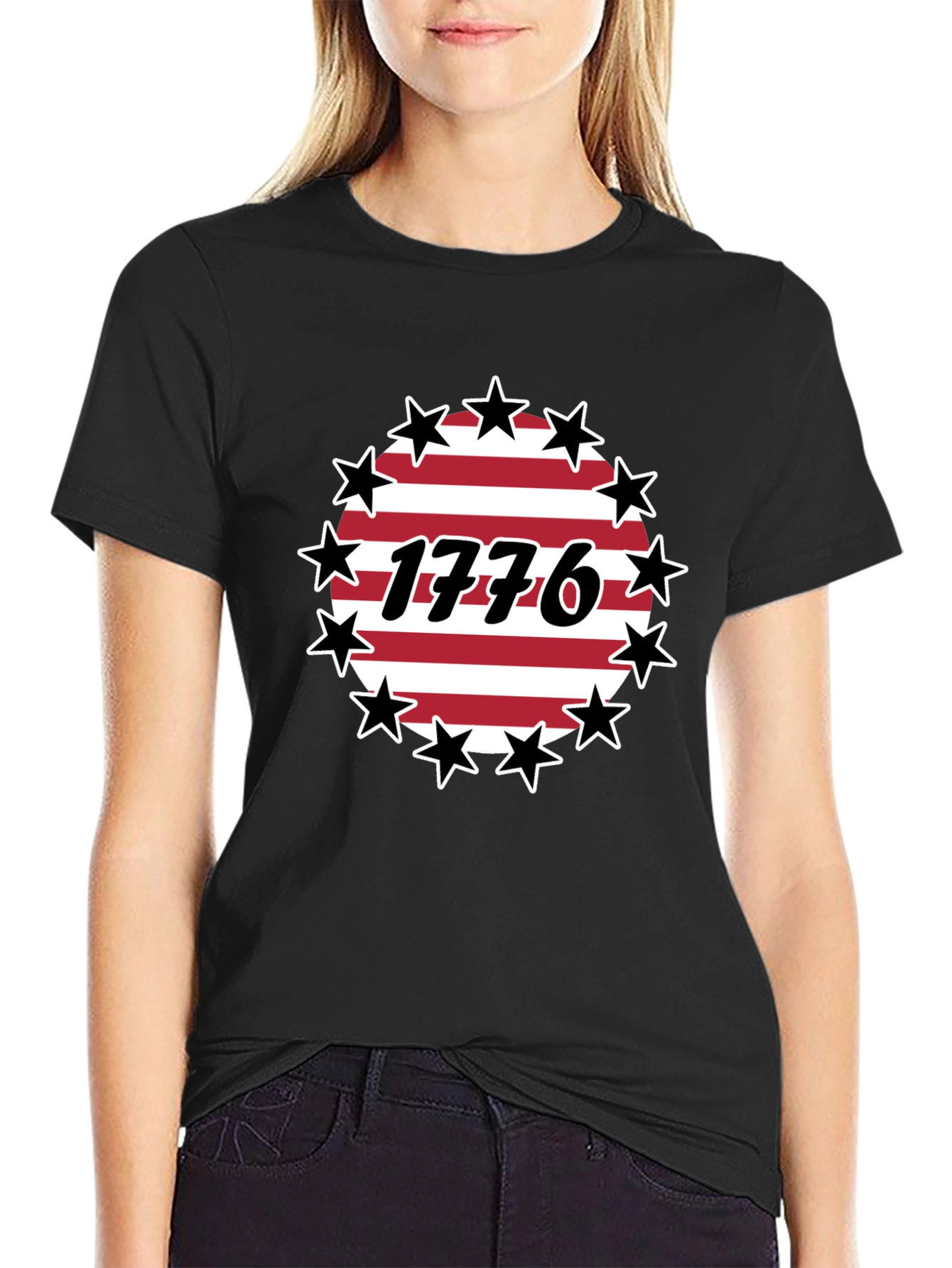 Patriotic 1776 Stars & Stripes Graphic T-Shirt