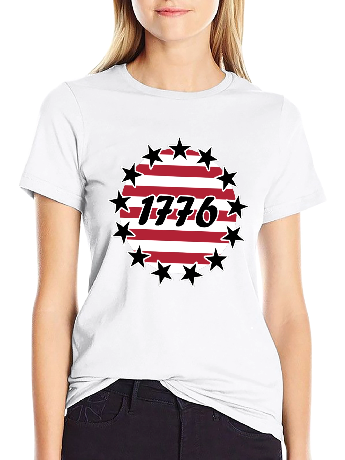Patriotic 1776 Stars & Stripes Graphic T-Shirt