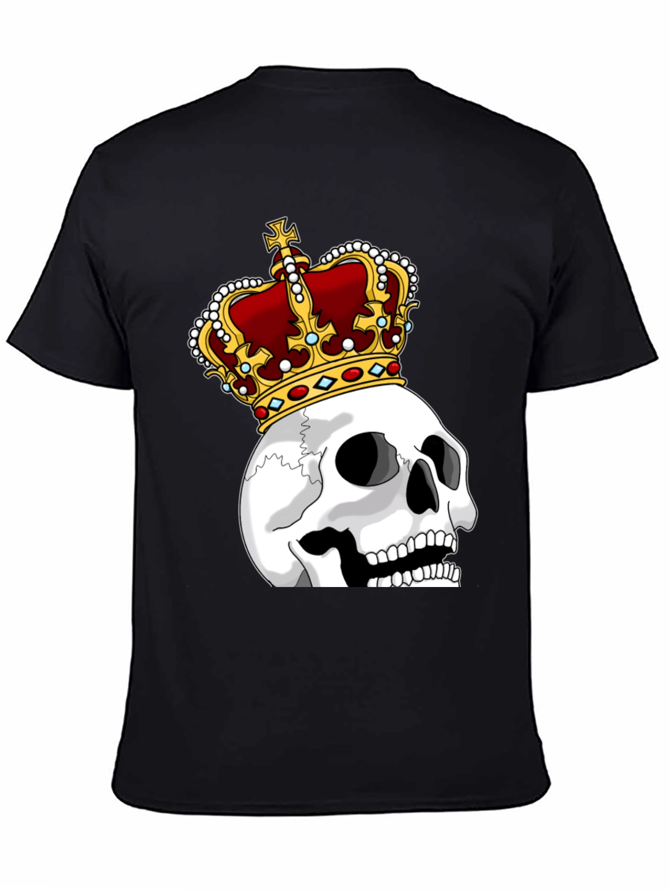 Skull King Graphic Tee - Black Cotton T-Shirt