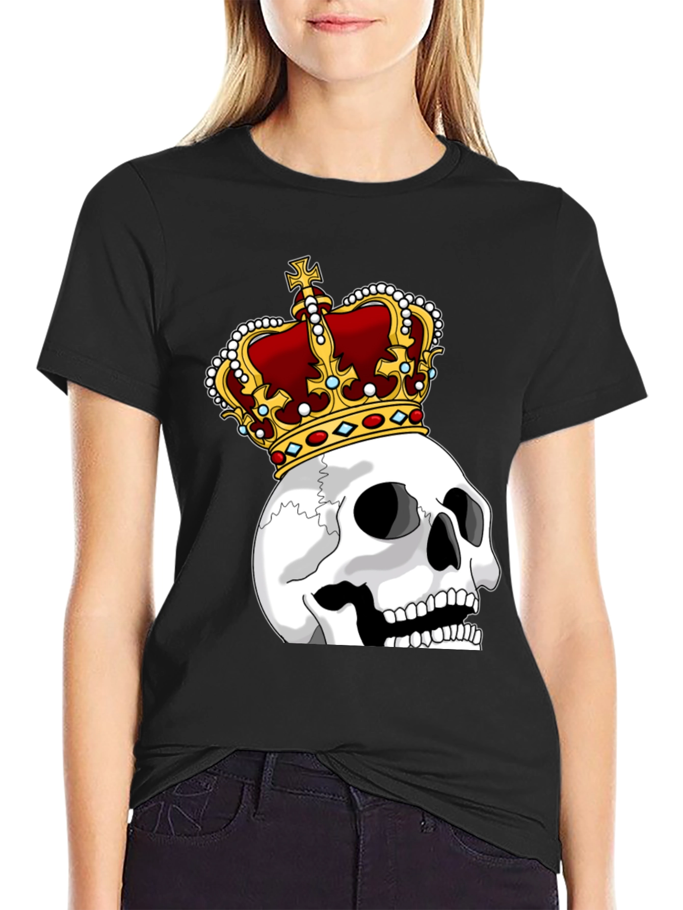 Skull King Graphic Tee - Black Cotton T-Shirt