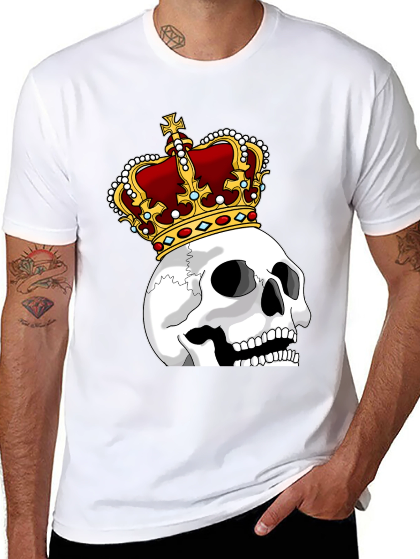 Skull King Graphic Tee - Black Cotton T-Shirt