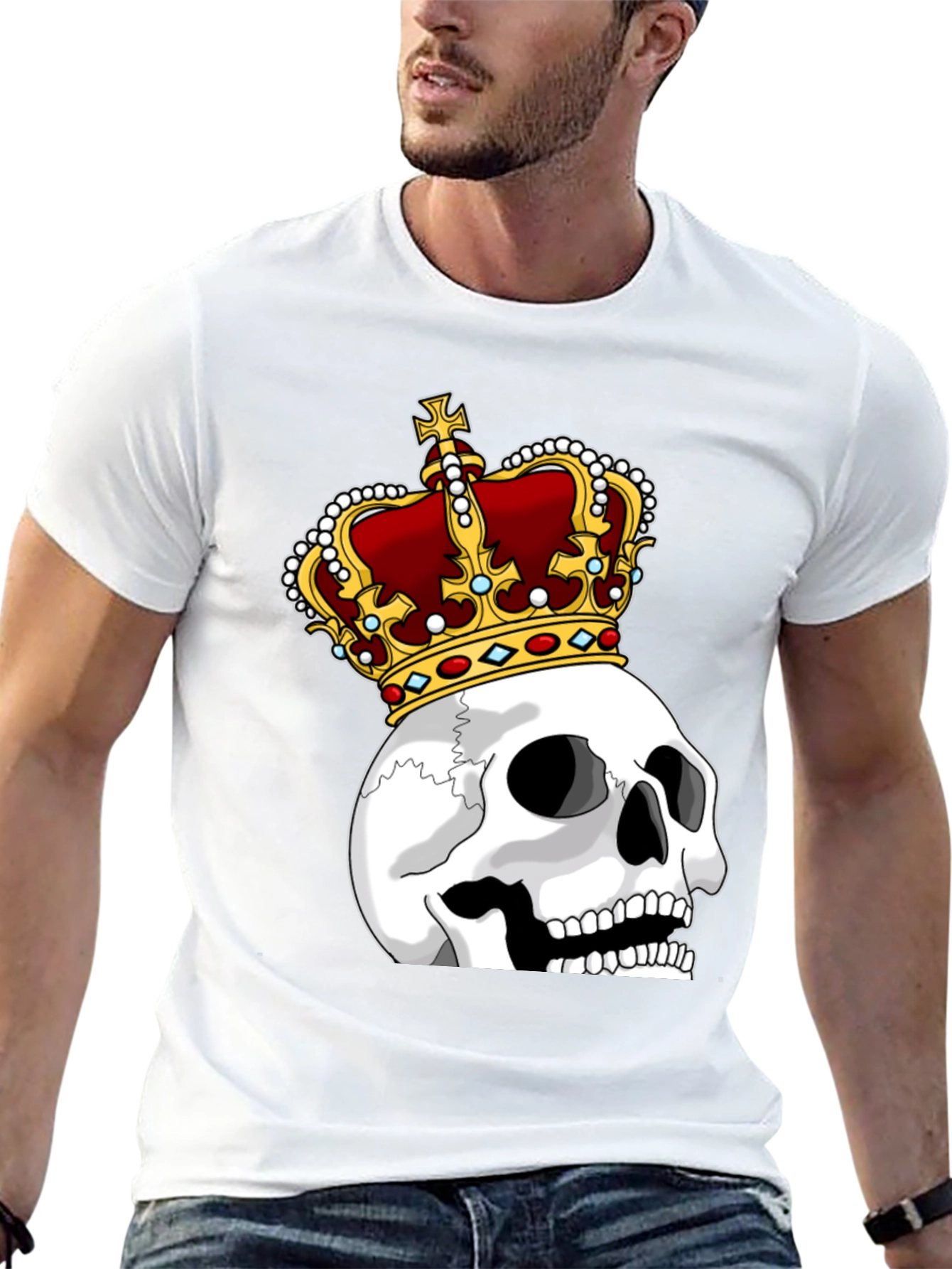Skull King Graphic Tee - Black Cotton T-Shirt