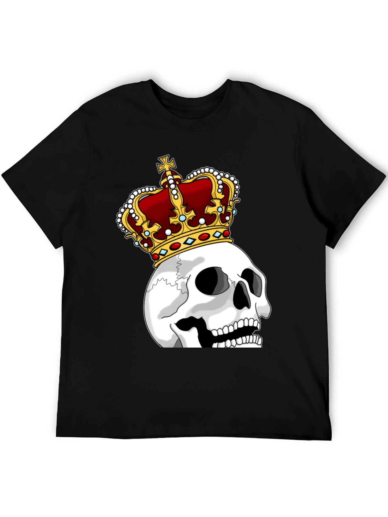 Skull King Graphic Tee - Black Cotton T-Shirt