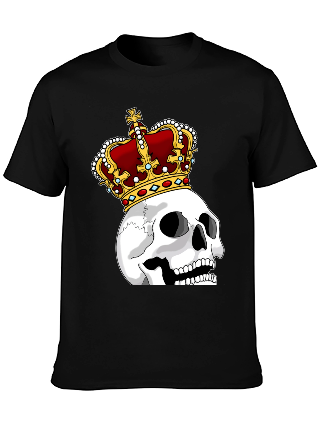Skull King Graphic Tee - Black Cotton T-Shirt