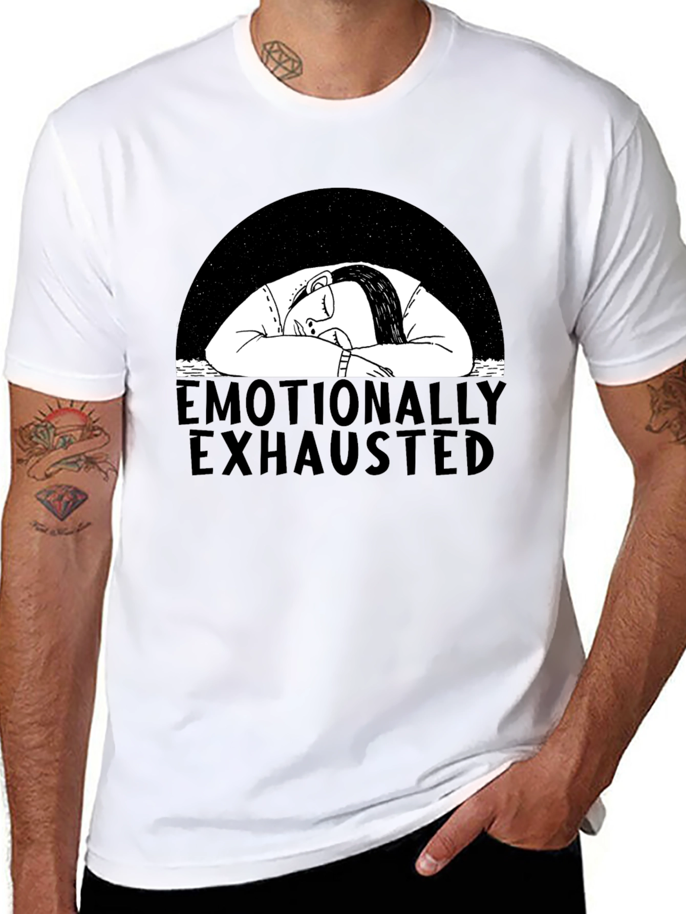 Emotionally Exhausted Graphic Tee - Black
