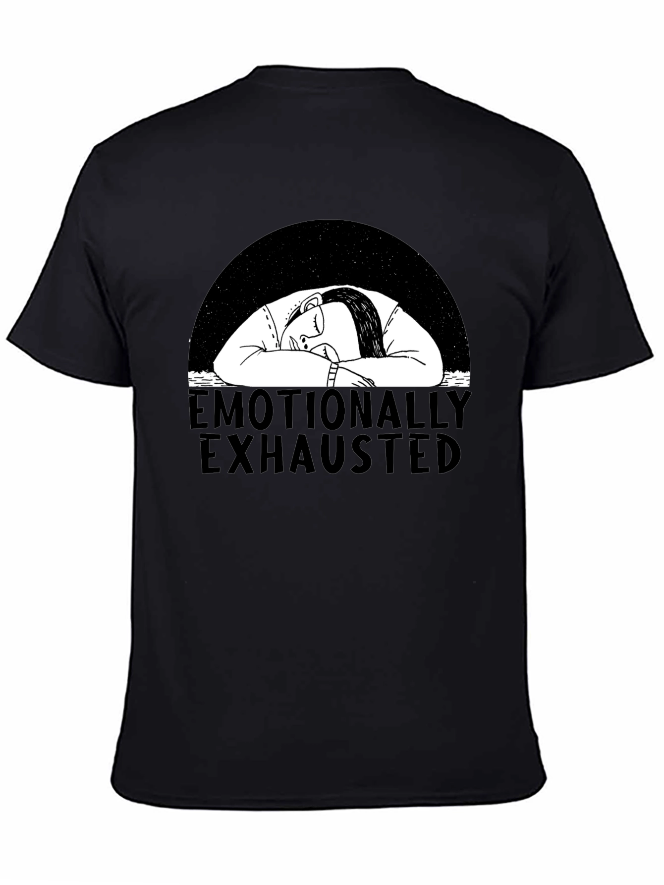 Emotionally Exhausted Graphic Tee - Black