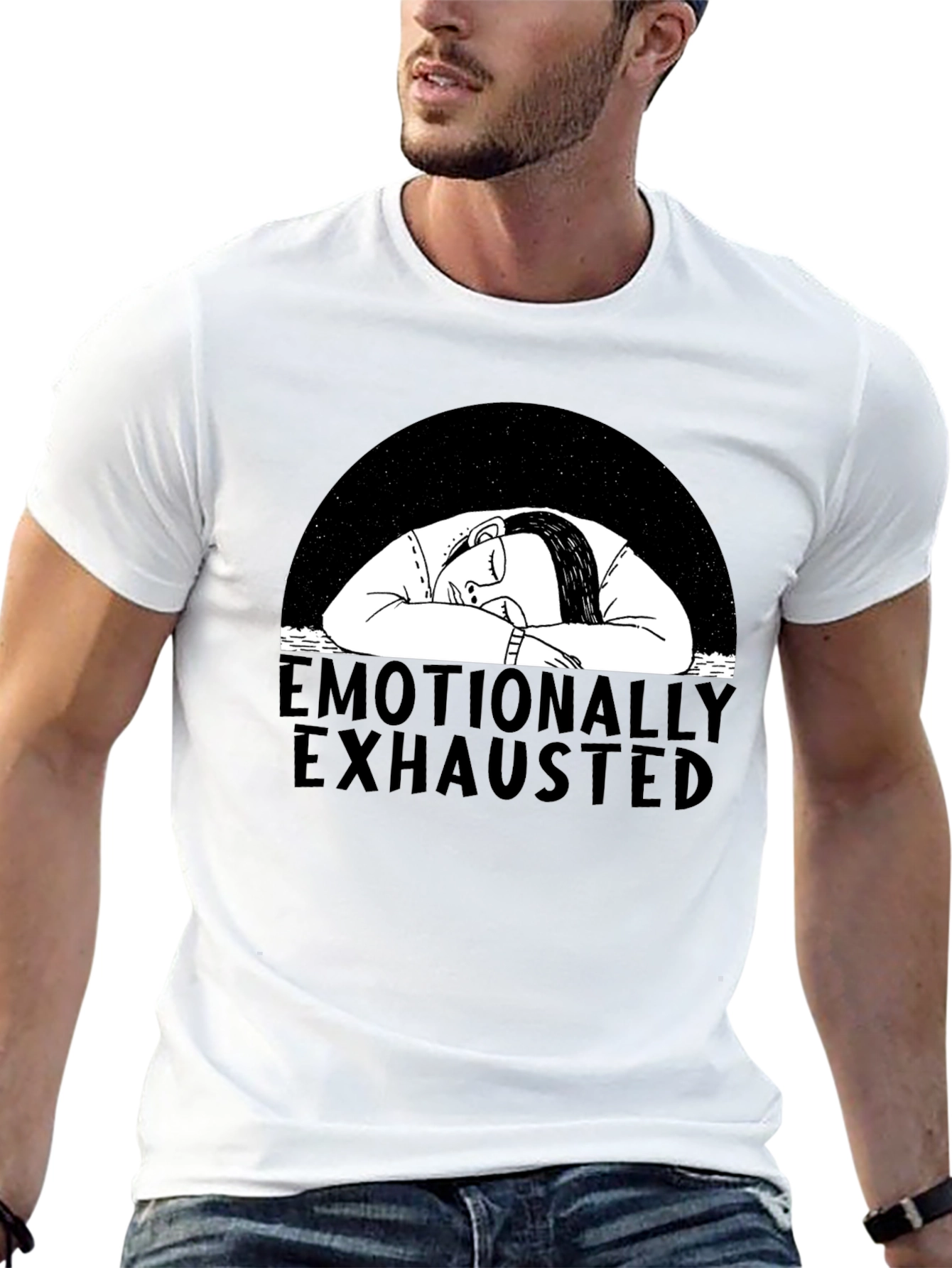 Emotionally Exhausted Graphic Tee - Black