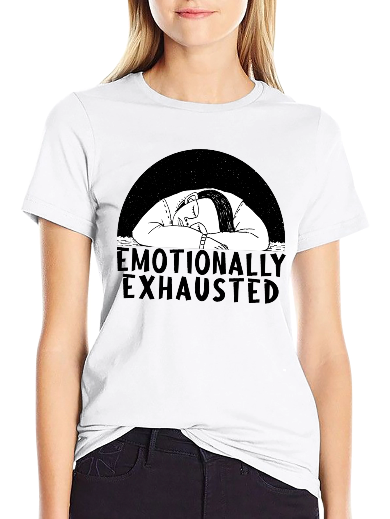 Emotionally Exhausted Graphic Tee - Black