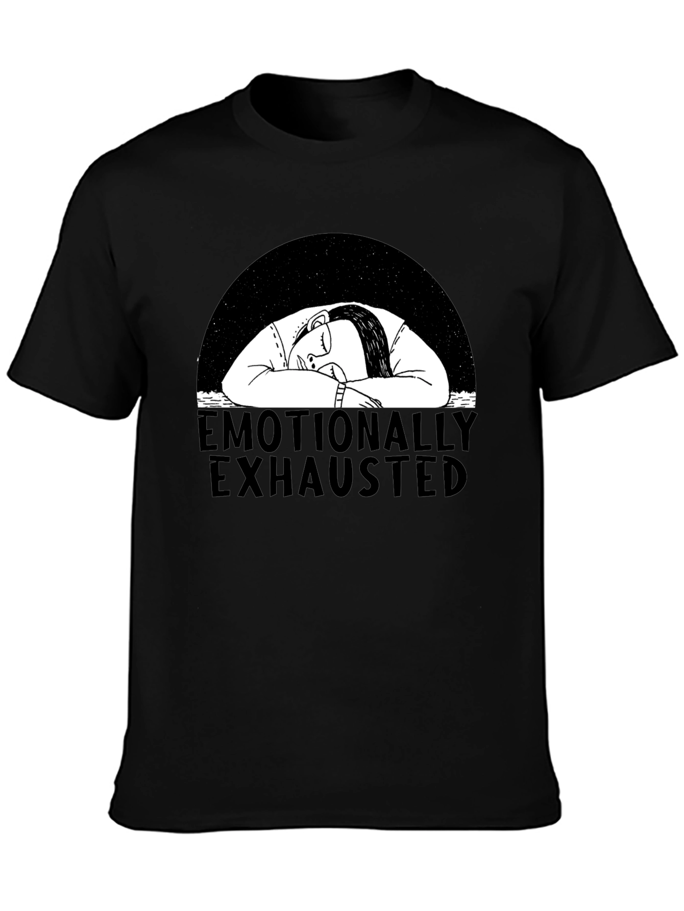 Emotionally Exhausted Graphic Tee - Black