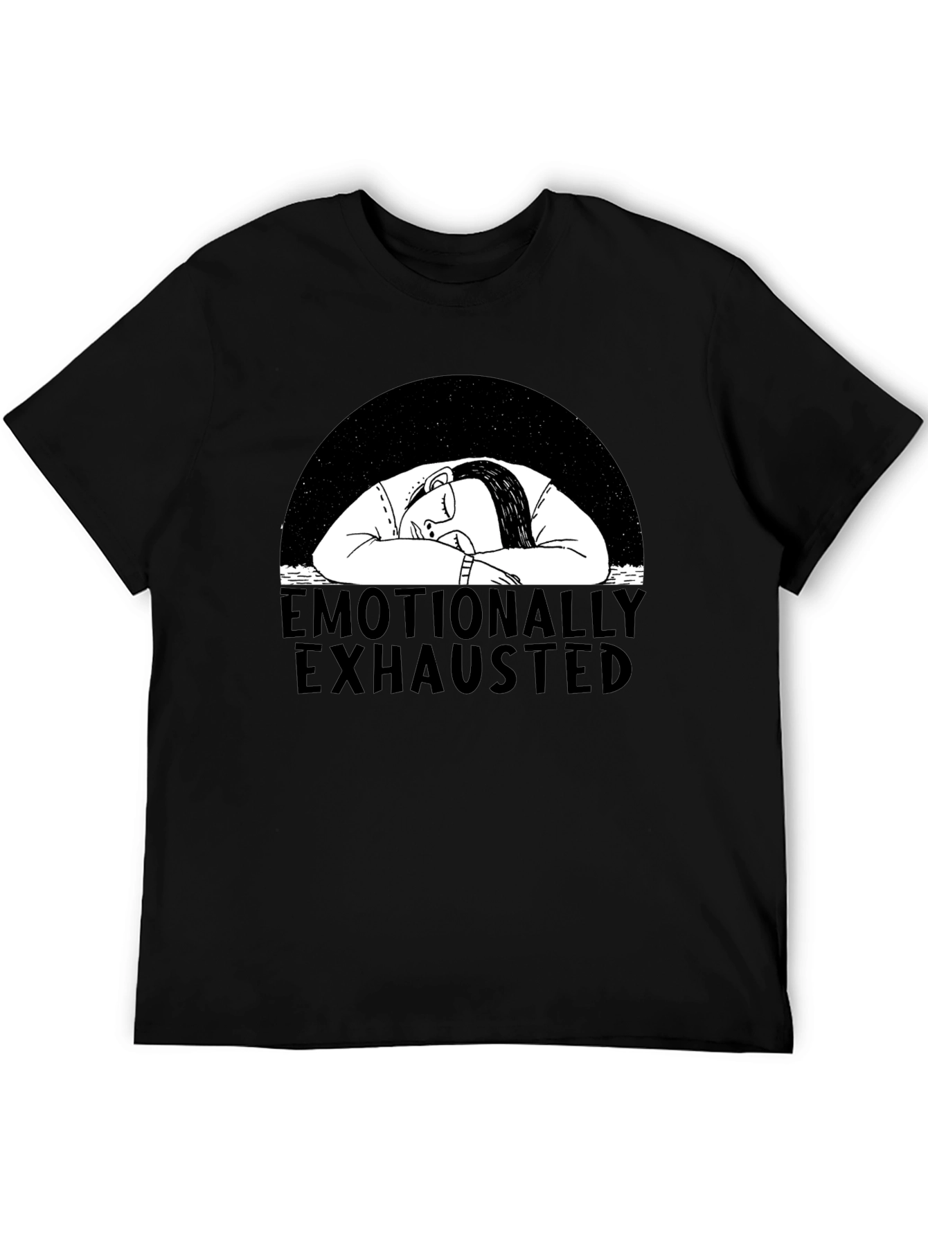 Emotionally Exhausted Graphic Tee - Black