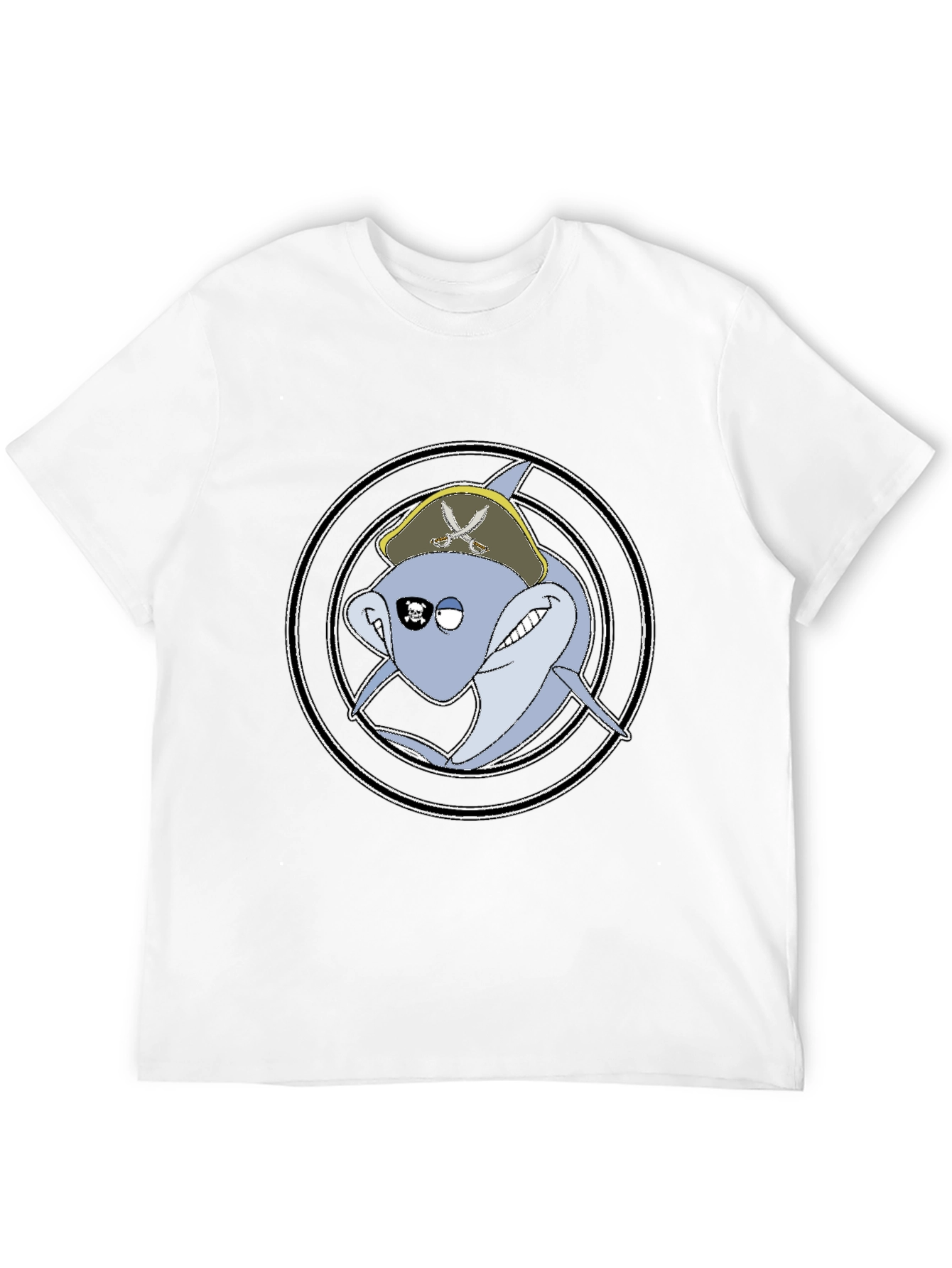 Pirate Shark Graphic Tee - Mens Black T-Shirt