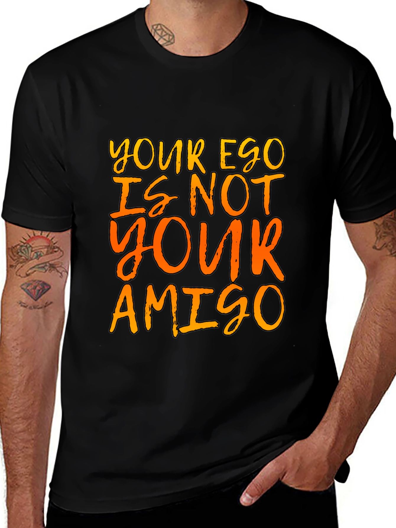 Ego Amigo Graphic Tee - Black Cotton T-Shirt