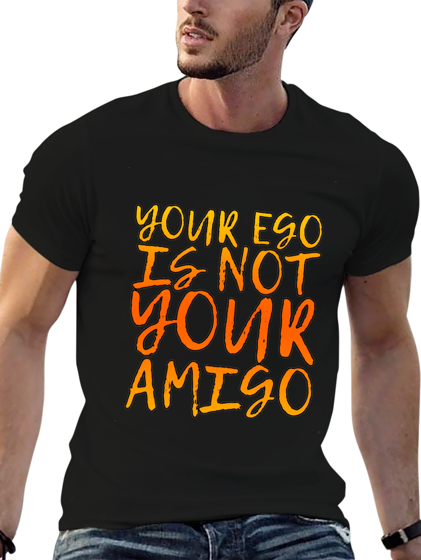 Ego Amigo Graphic Tee - Black Cotton T-Shirt