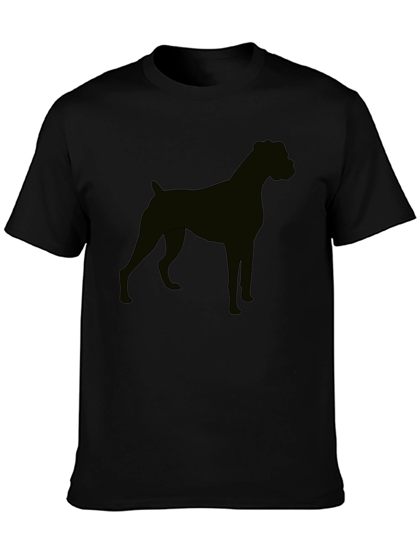 Boxer Dog Silhouette Black T-Shirt