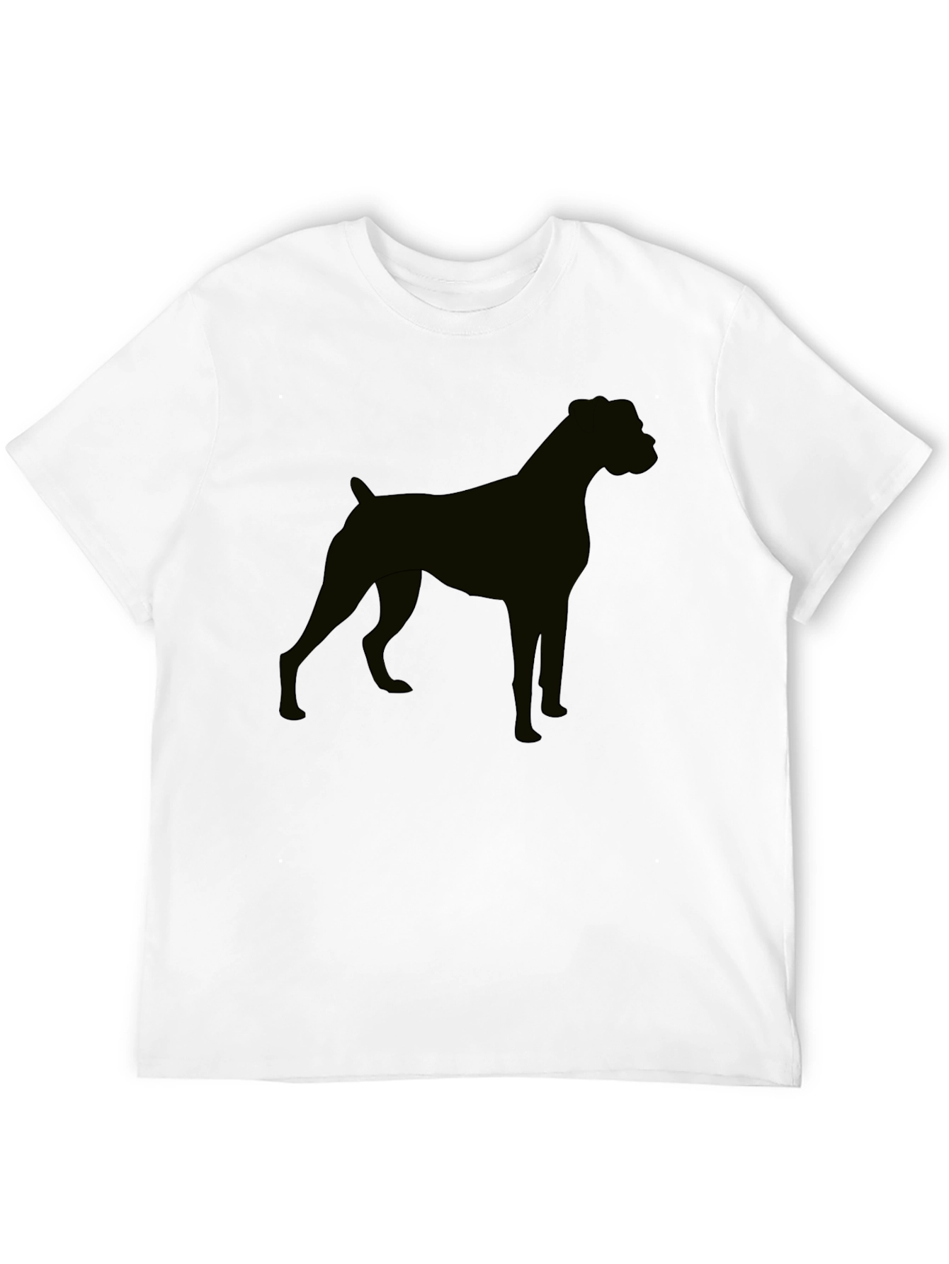 Boxer Dog Silhouette Black T-Shirt