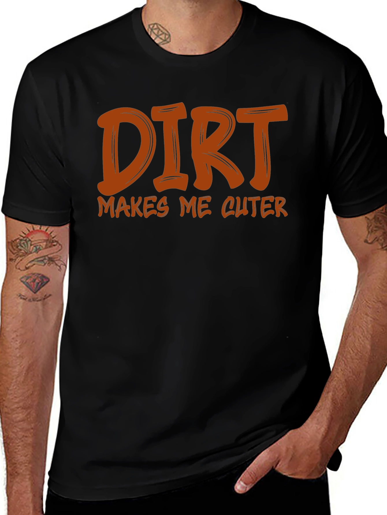 Dirt Makes Me Cuter Black Graphic Tee