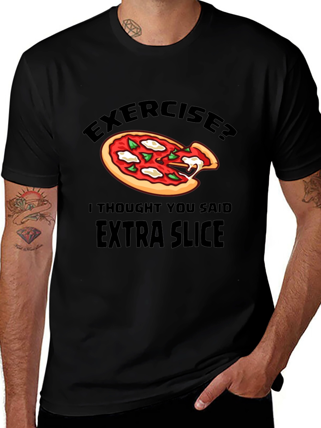 Funny Pizza Lover T-Shirt - Extra Slice Humor