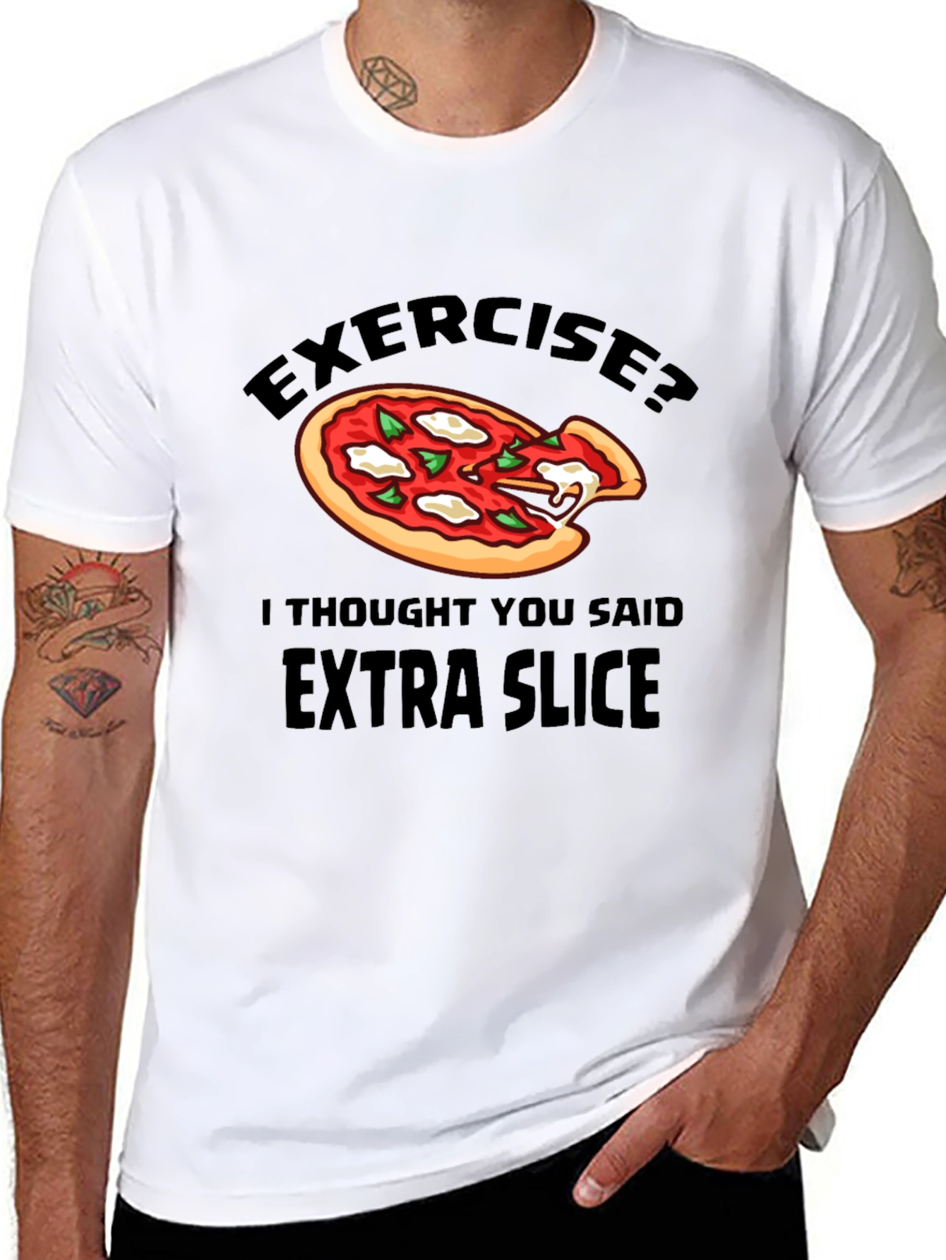 Funny Pizza Lover T-Shirt - Extra Slice Humor