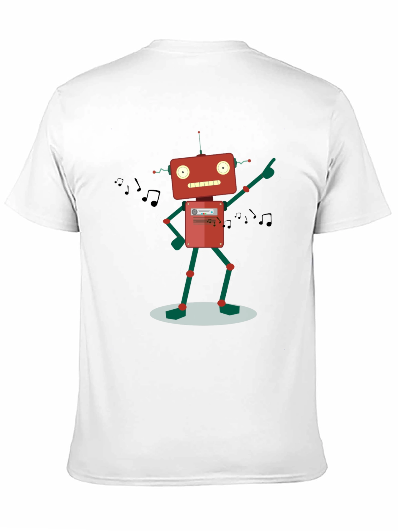 Retro Robot Music Lover Graphic T-Shirt