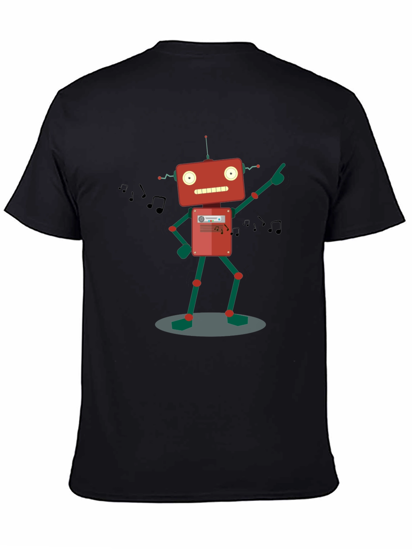 Retro Robot Music Lover Graphic T-Shirt