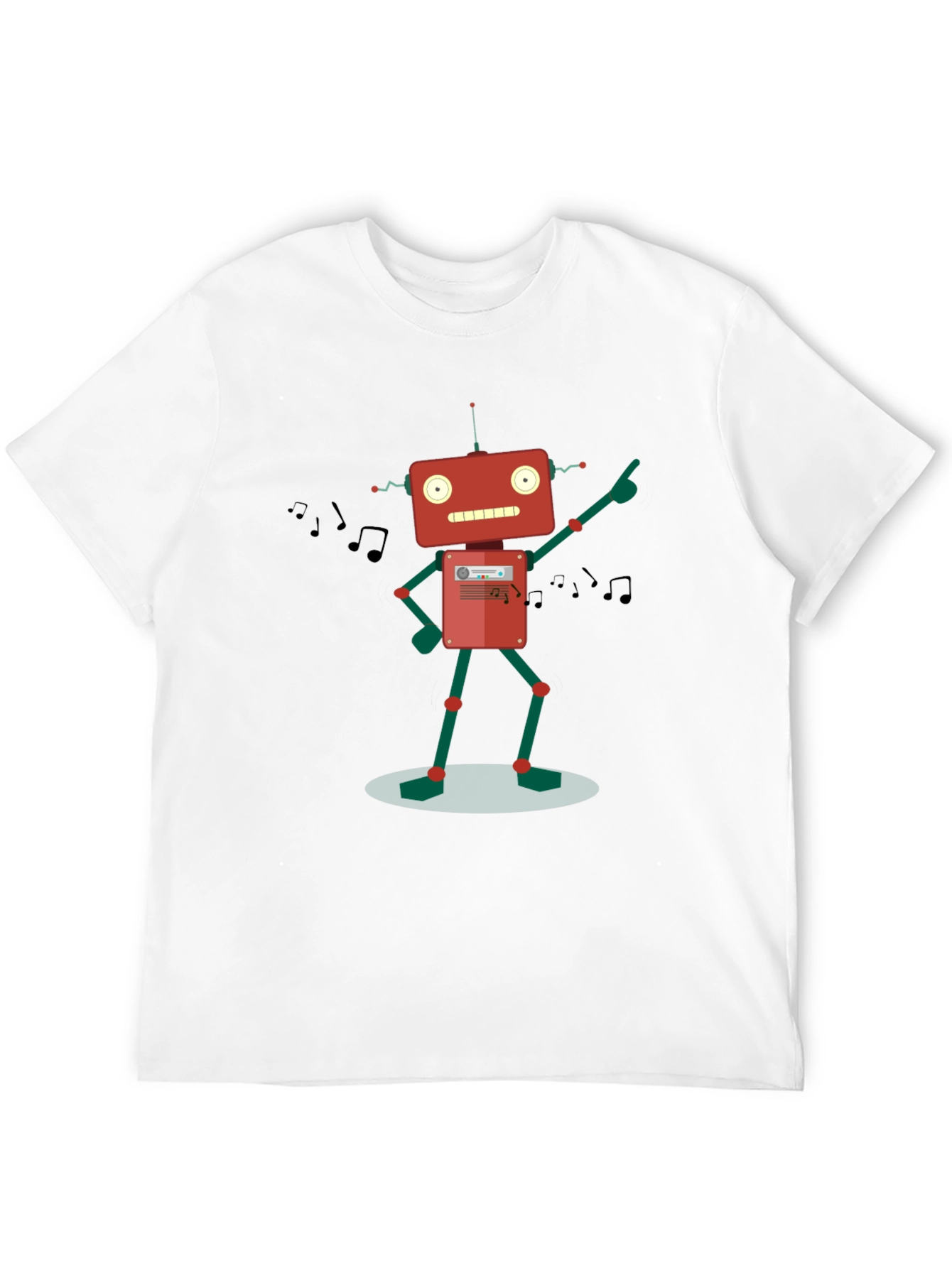 Retro Robot Music Lover Graphic T-Shirt