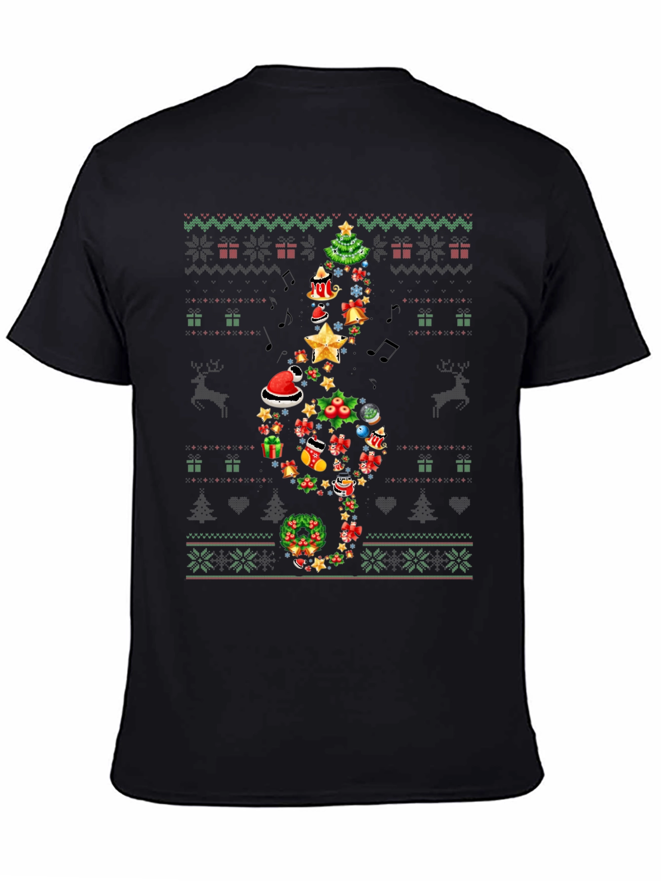 Festive Music Treble Clef Christmas T-Shirt