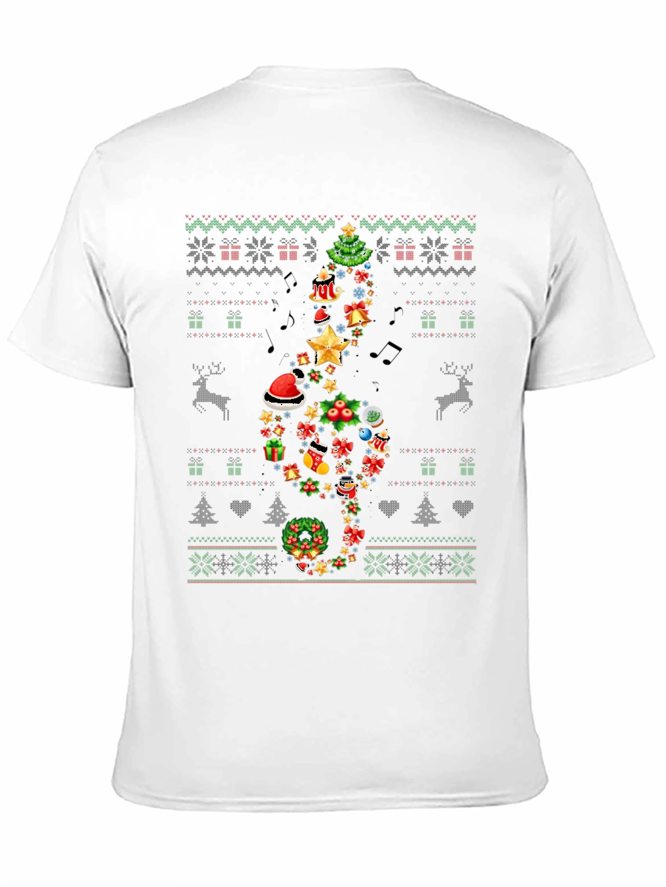 Festive Music Treble Clef Christmas T-Shirt