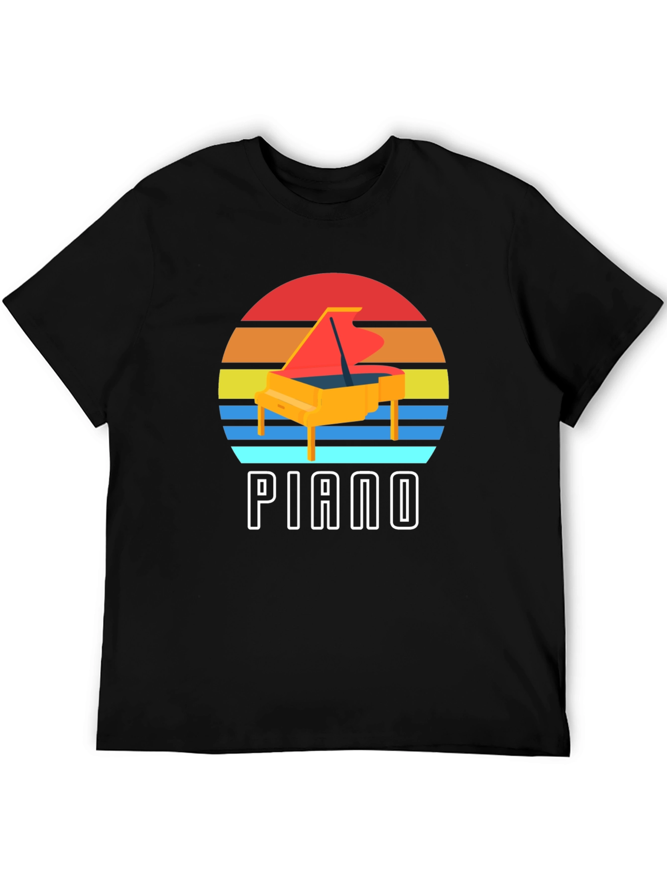 Retro Piano Sunset Graphic Tee