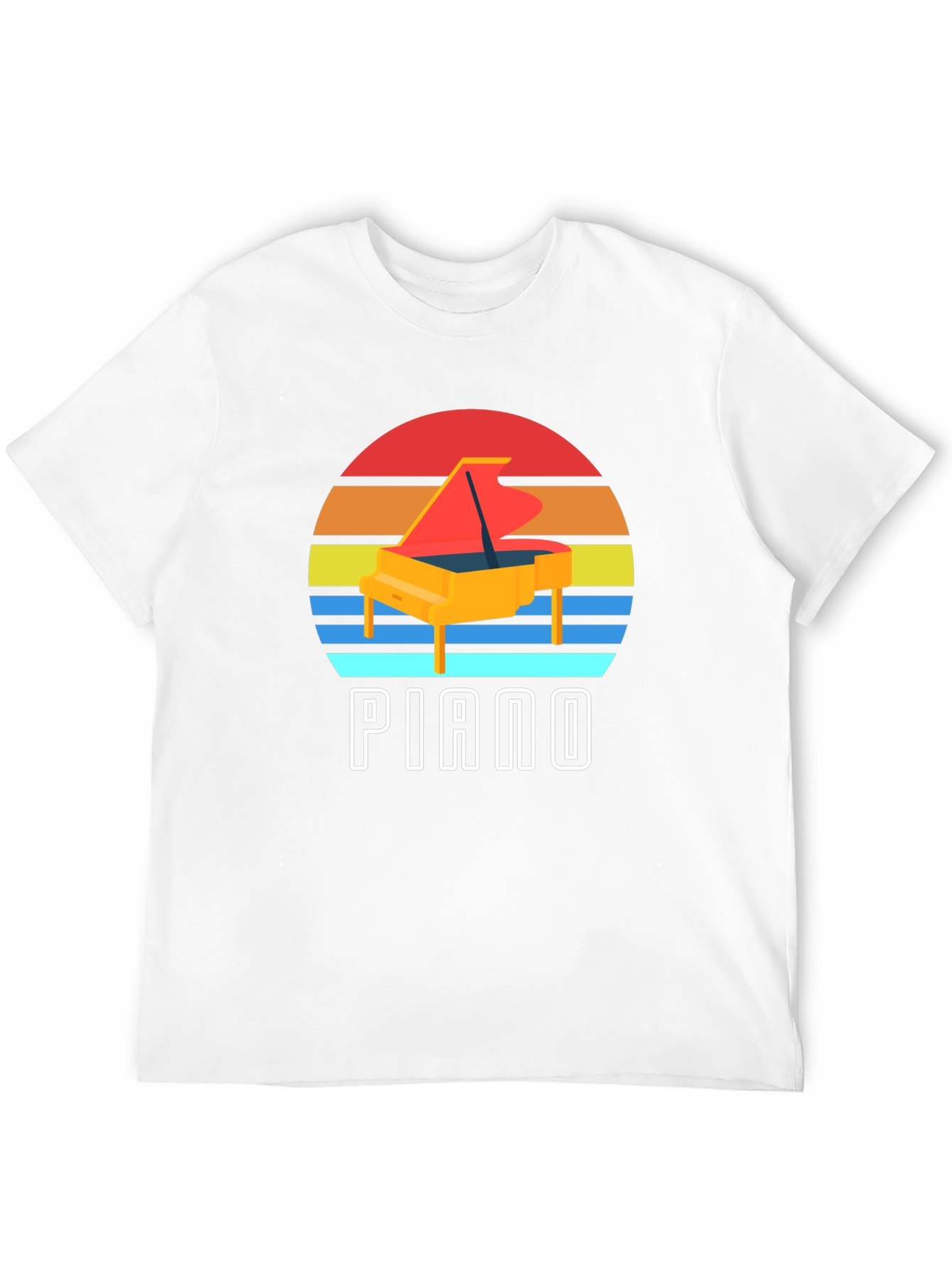Retro Piano Sunset Graphic Tee