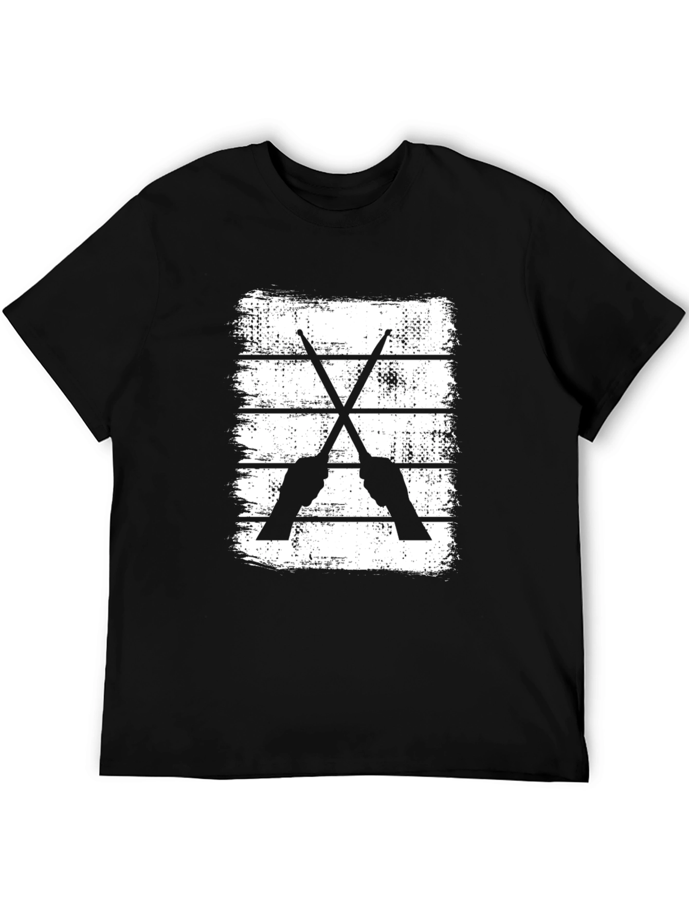 Drummer Sticks Black T-Shirt for Music Lovers