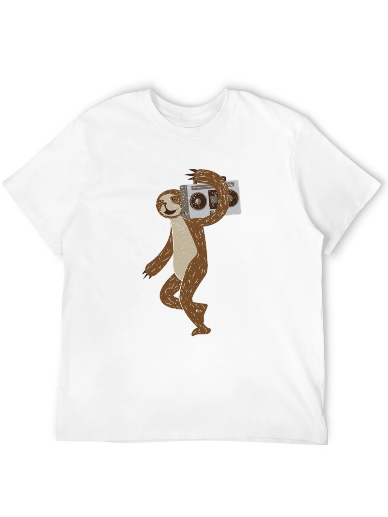 Sloth Boombox Graphic T-Shirt - Cool Animal Tee