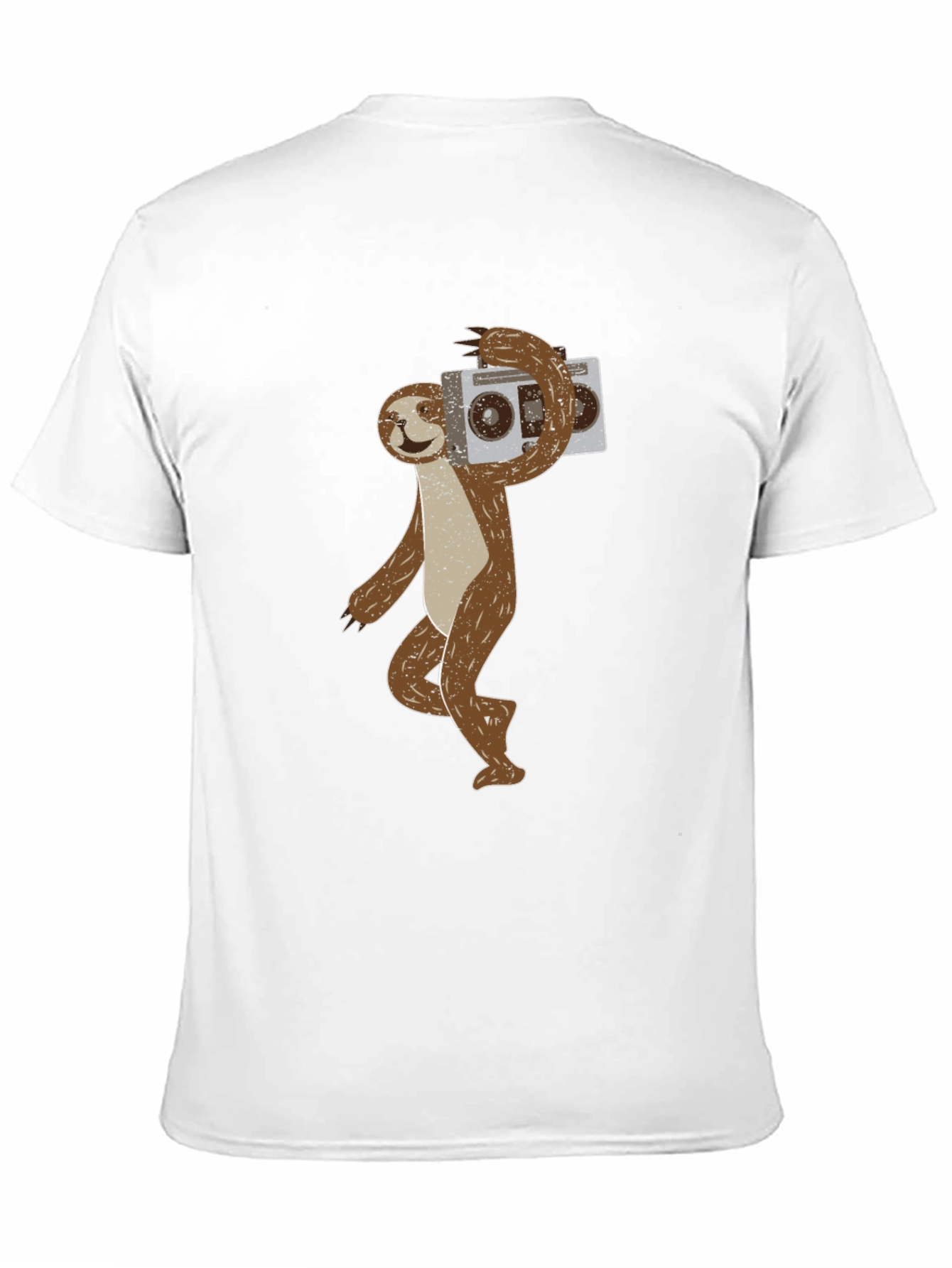 Sloth Boombox Graphic T-Shirt - Cool Animal Tee