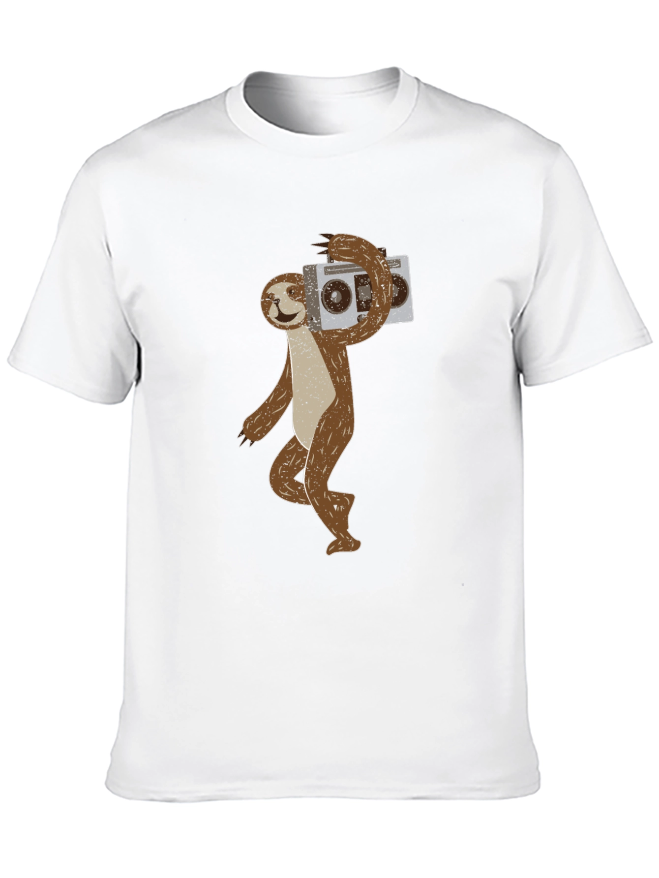 Sloth Boombox Graphic T-Shirt - Cool Animal Tee