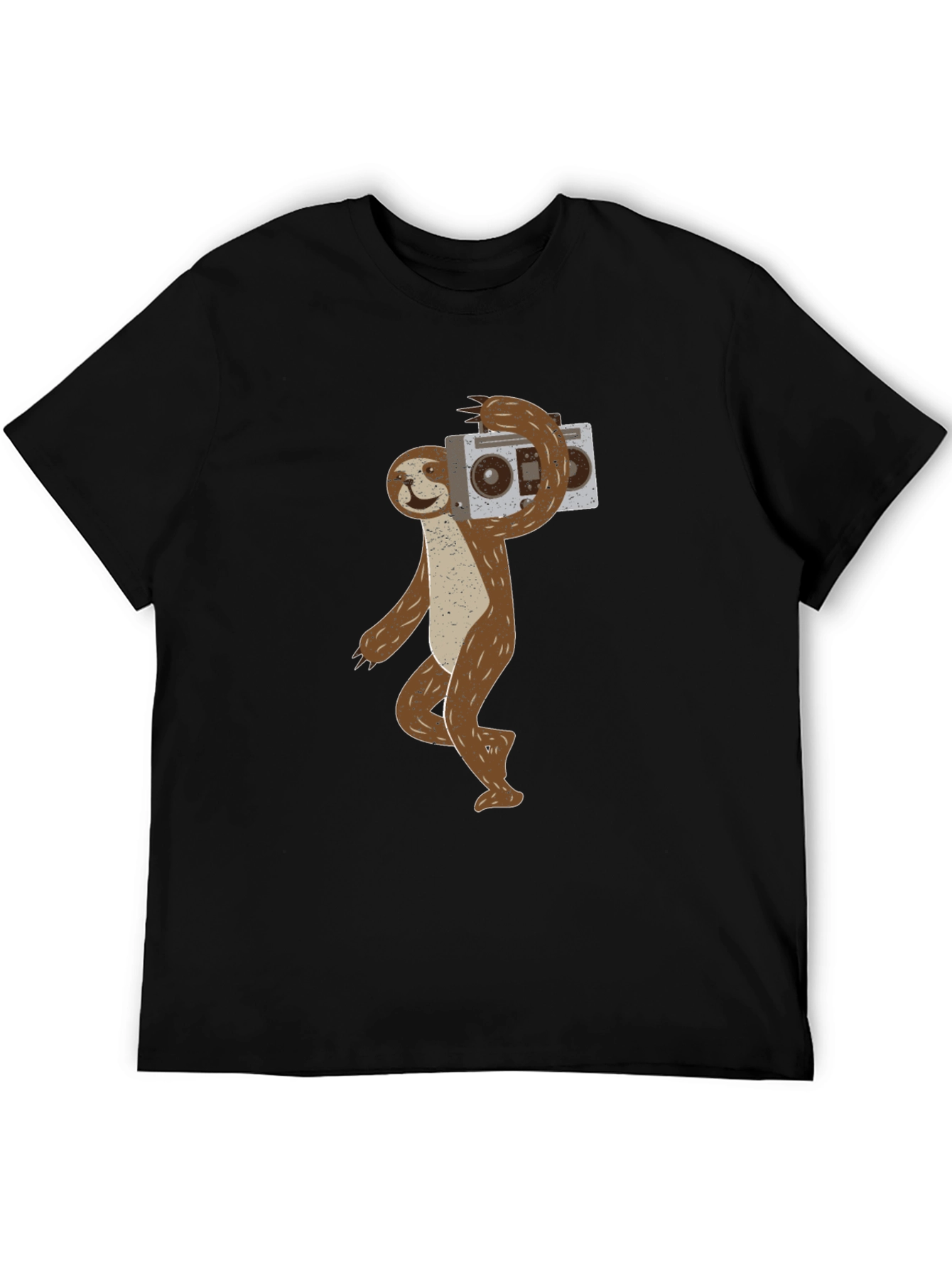 Sloth Boombox Graphic T-Shirt - Cool Animal Tee