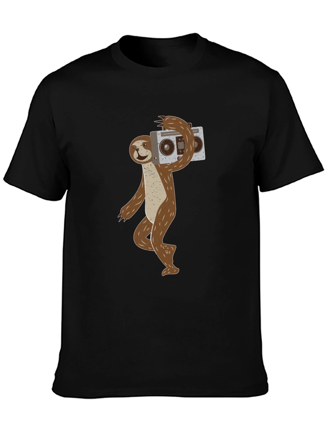 Sloth Boombox Graphic T-Shirt - Cool Animal Tee
