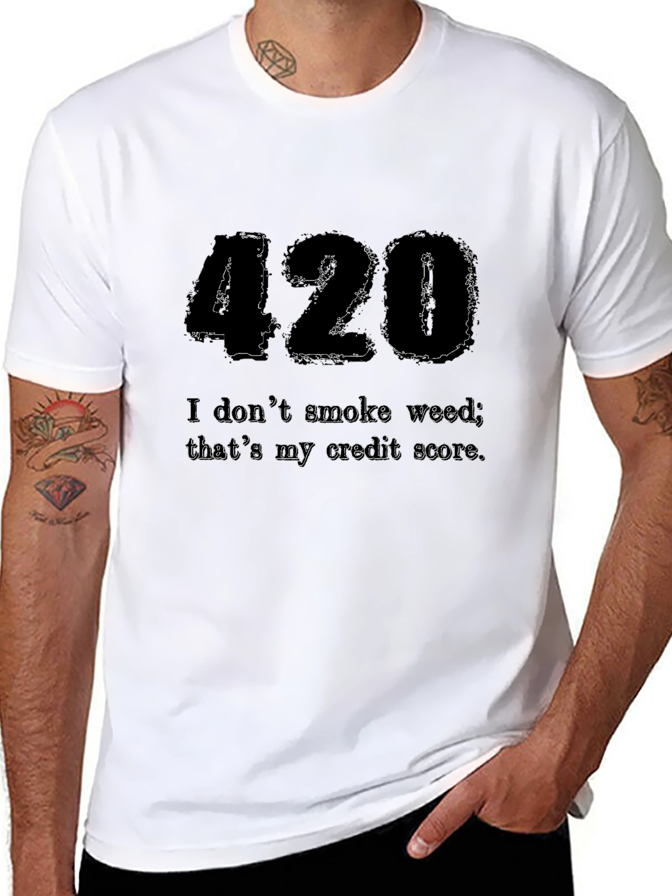 420 Credit Score Mens Black T-Shirt