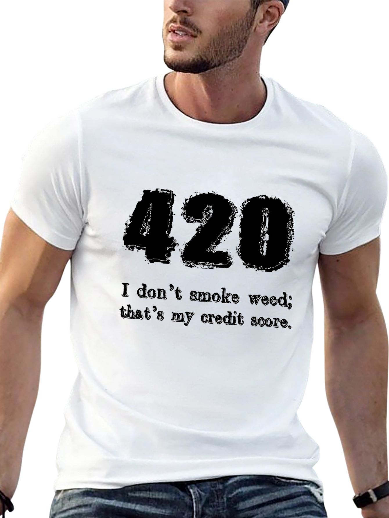 420 Credit Score Mens Black T-Shirt