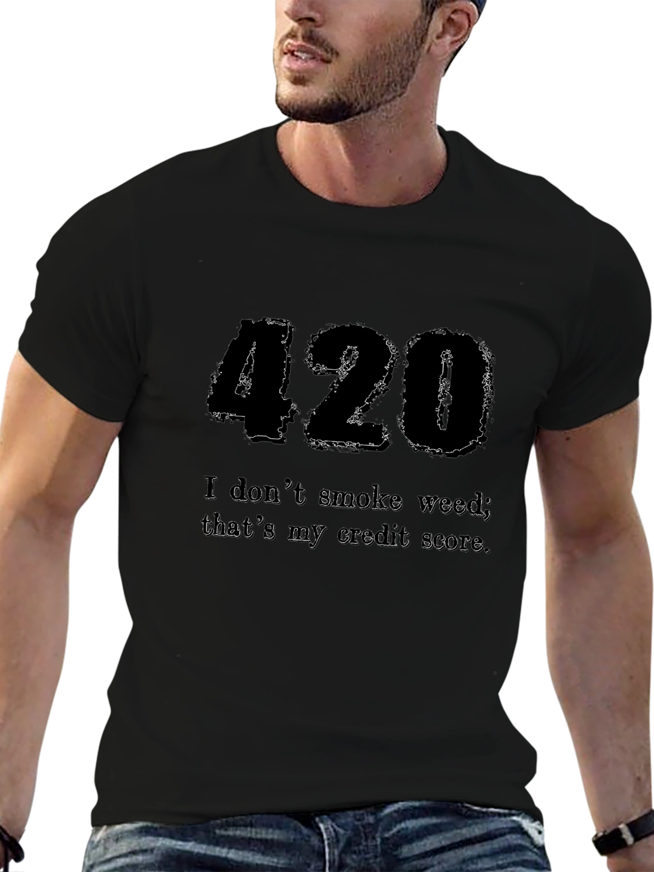420 Credit Score Mens Black T-Shirt