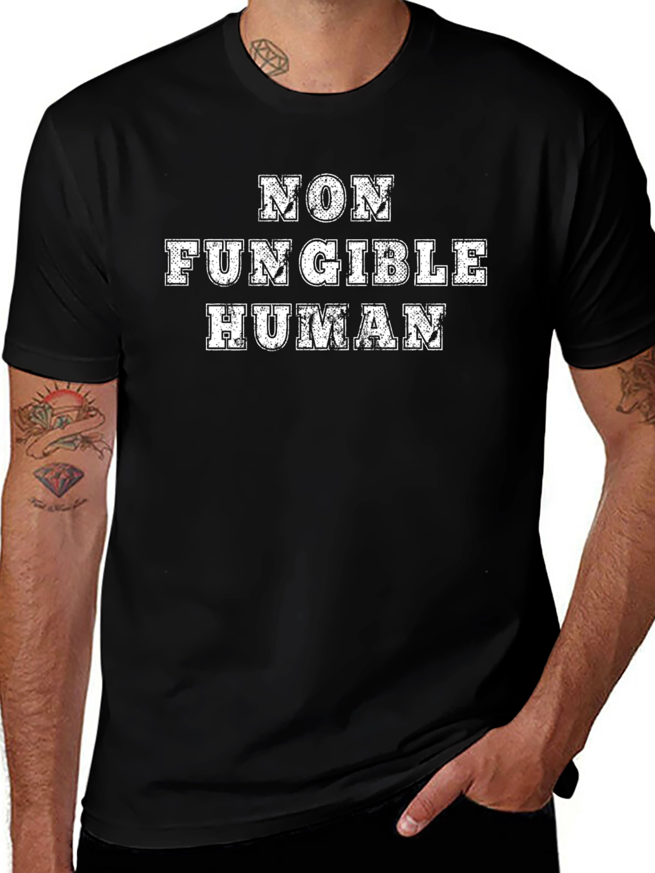 Non Fungible Human Black T-Shirt