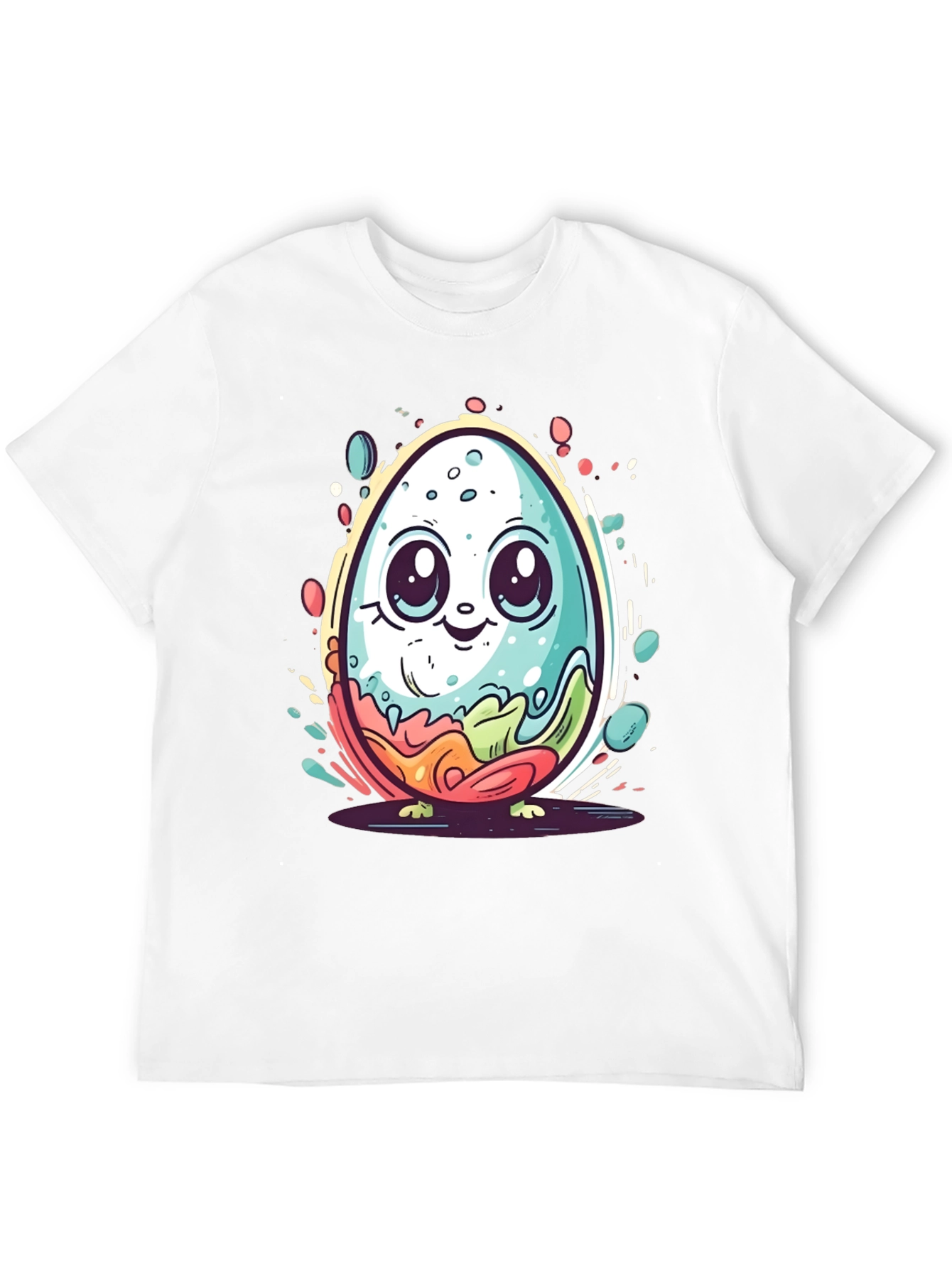Cute Easter Egg Graphic Tee - Black