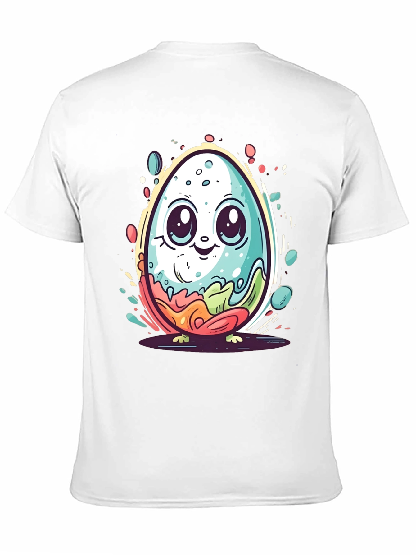Cute Easter Egg Graphic Tee - Black
