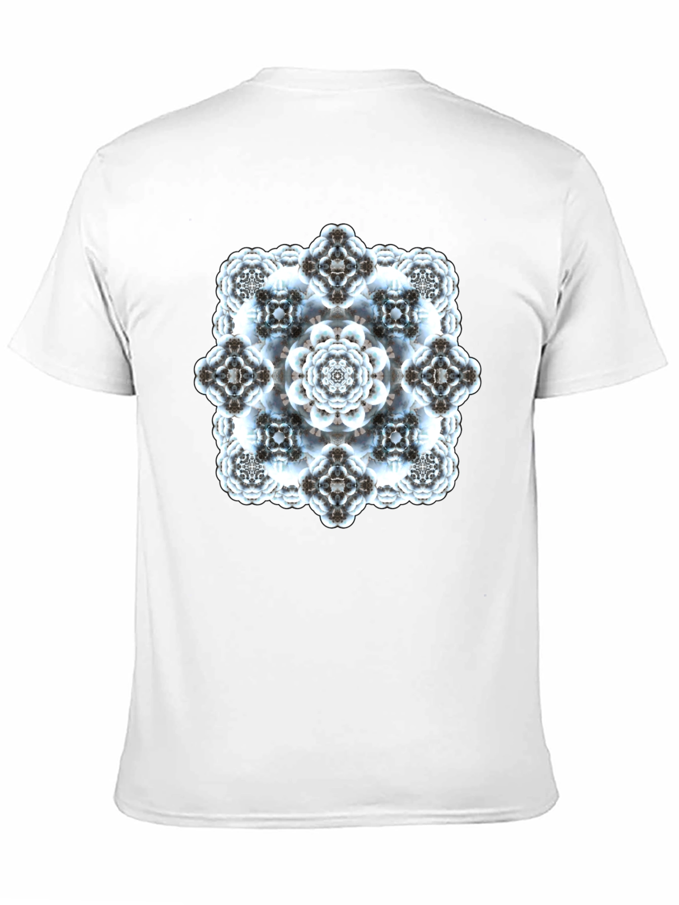 Abstract Fractal Print Black T-Shirt