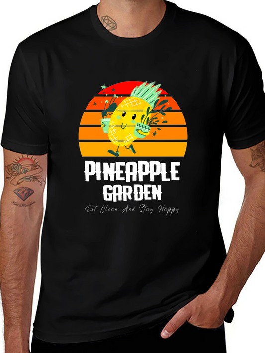Pineapple Garden Graphic Tee - Eat Clean & Stay Happy T-Shirt