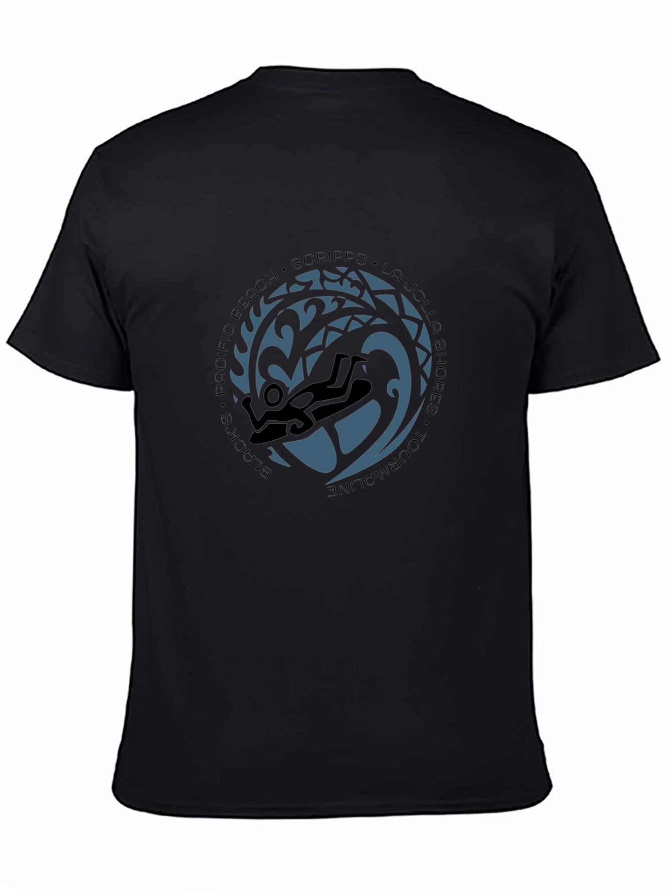 Scuba Diver Black Graphic T-Shirt