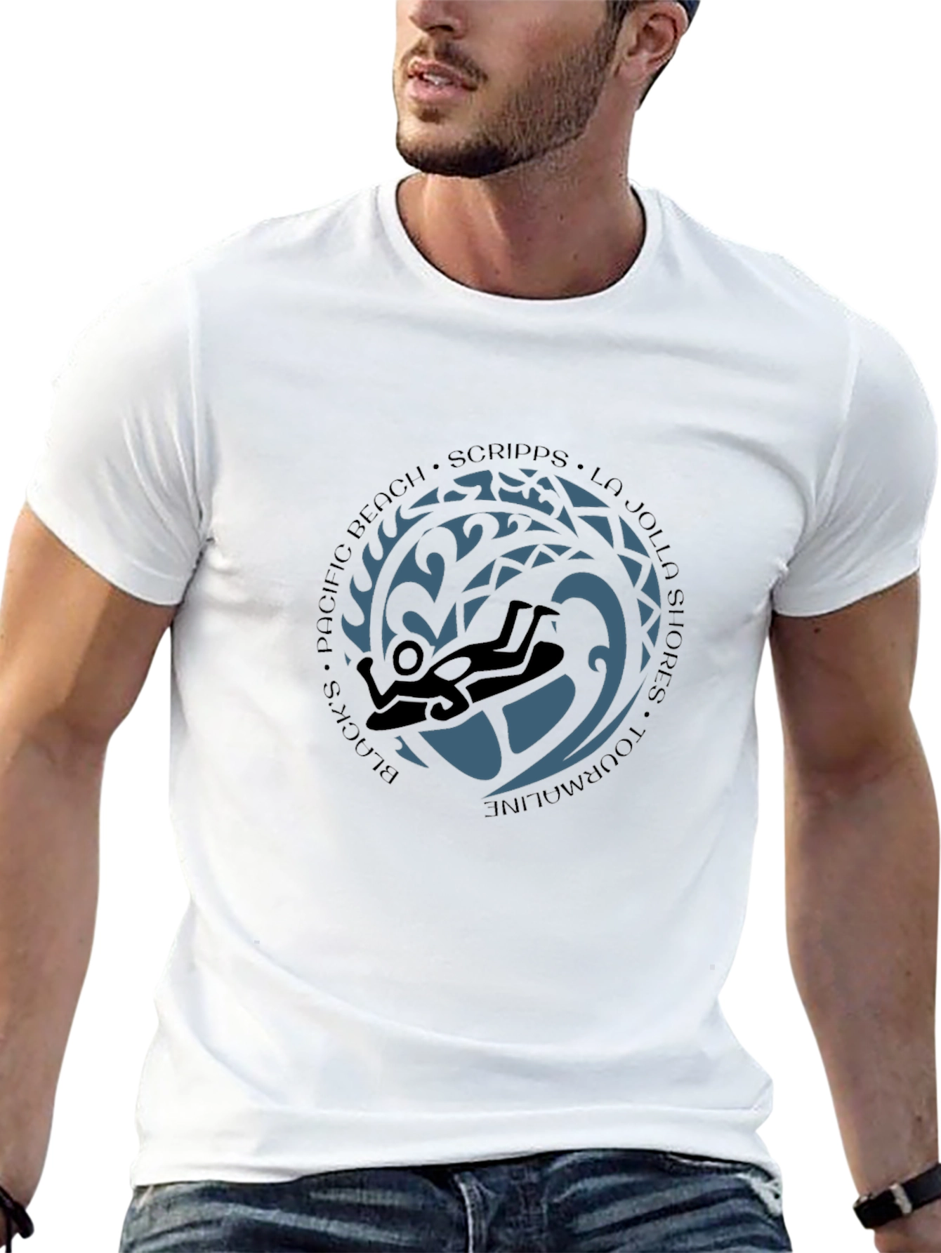 Scuba Diver Black Graphic T-Shirt