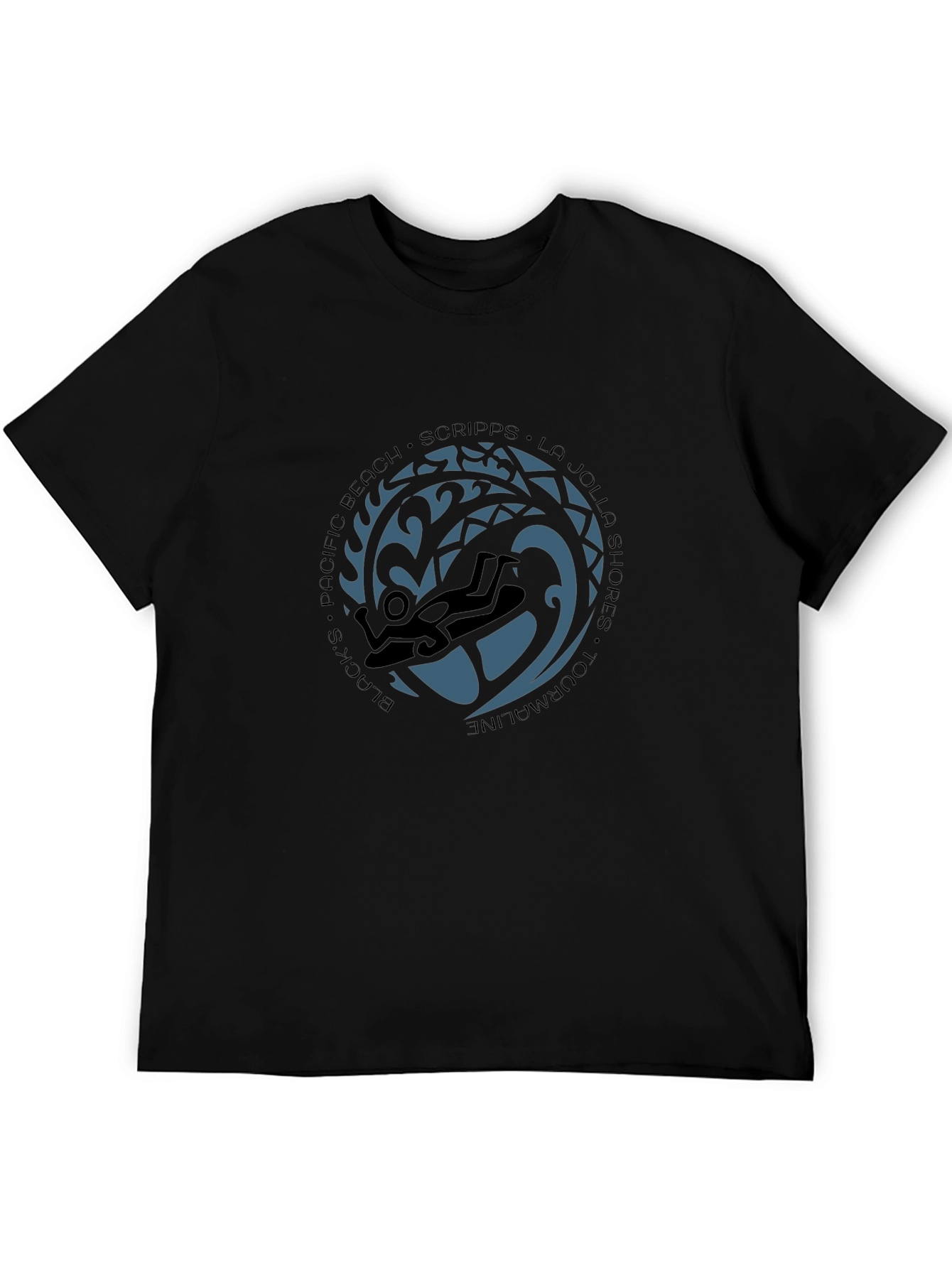 Scuba Diver Black Graphic T-Shirt