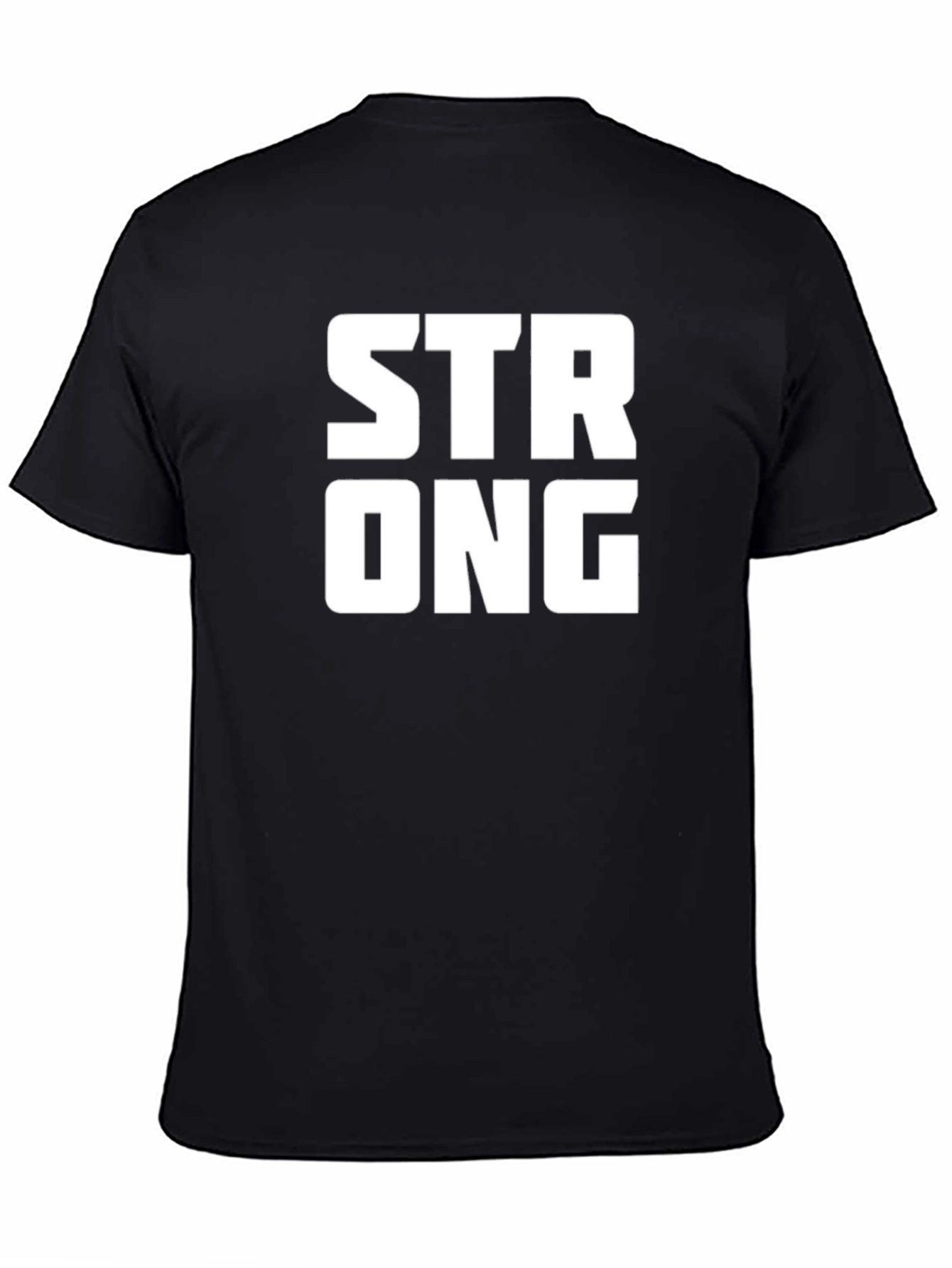 Strong Graphic Print Mens Black T-Shirt
