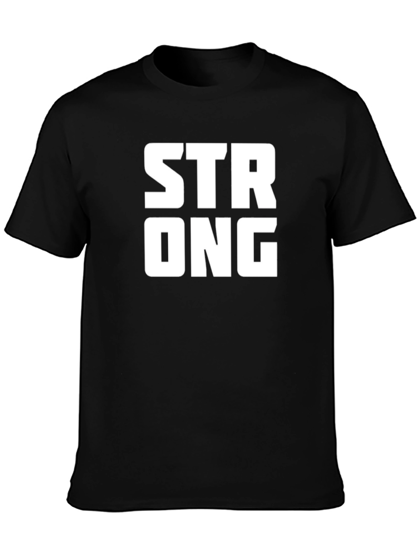 Strong Graphic Print Mens Black T-Shirt