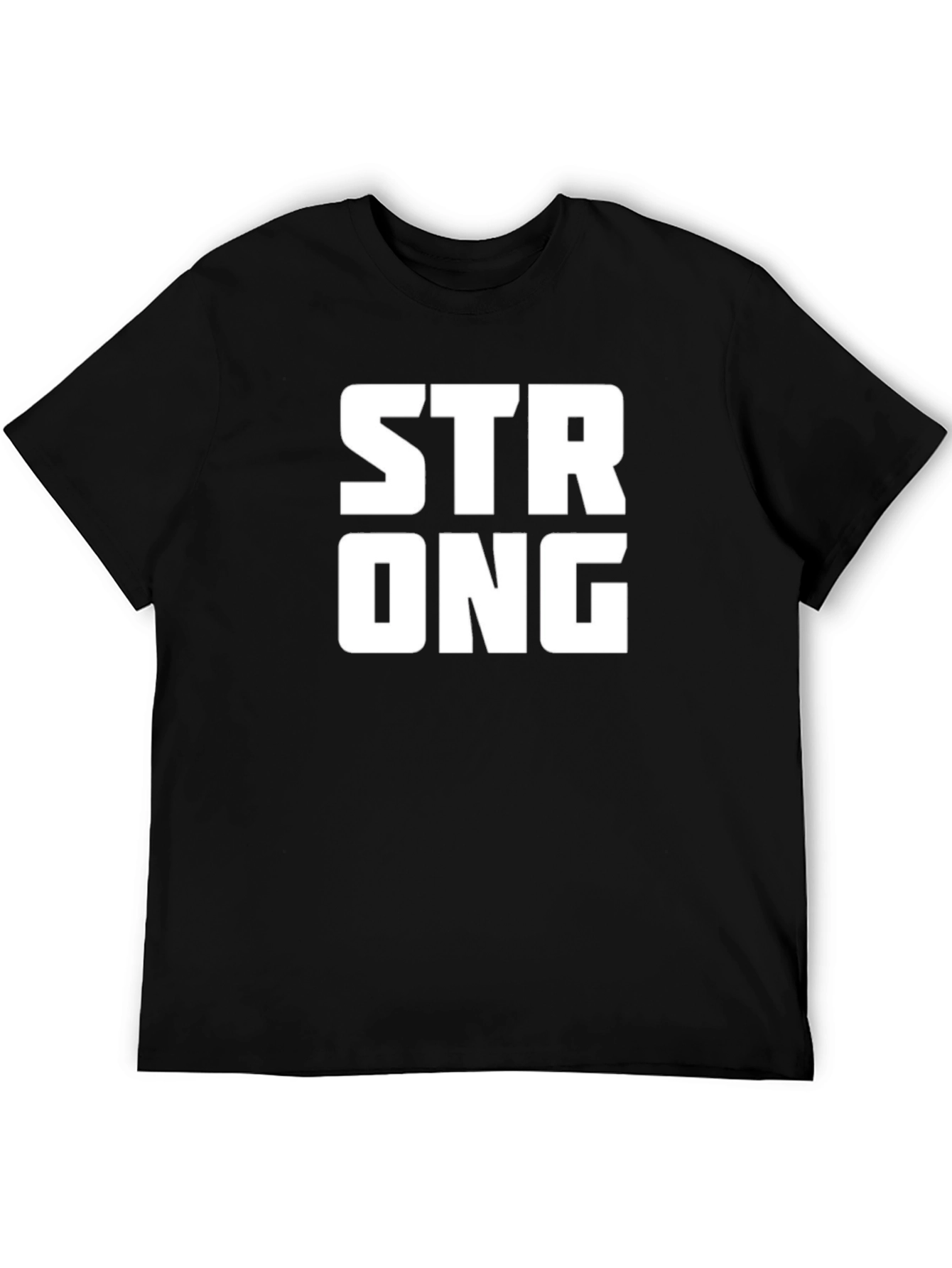 Strong Graphic Print Mens Black T-Shirt